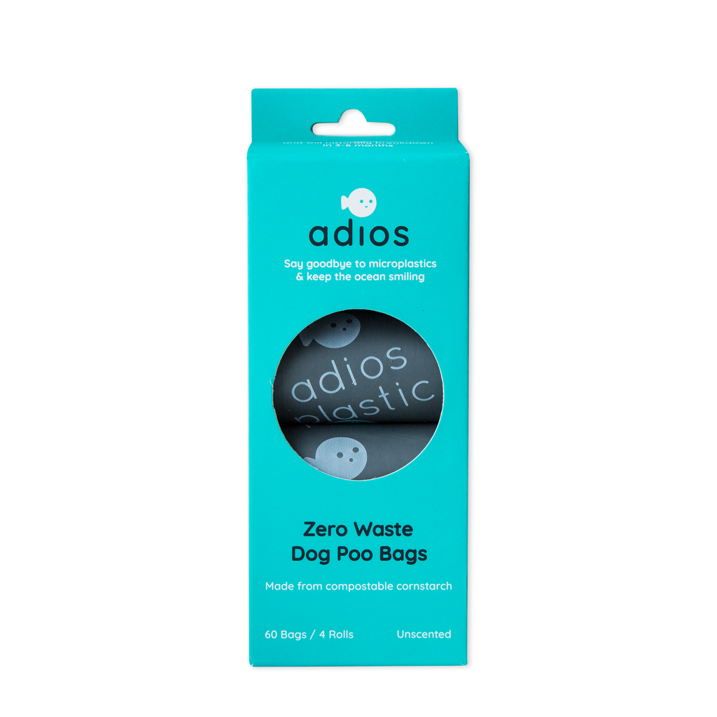 Adios Compostable Dog Poo Bags Grey (Box of 60 bags)