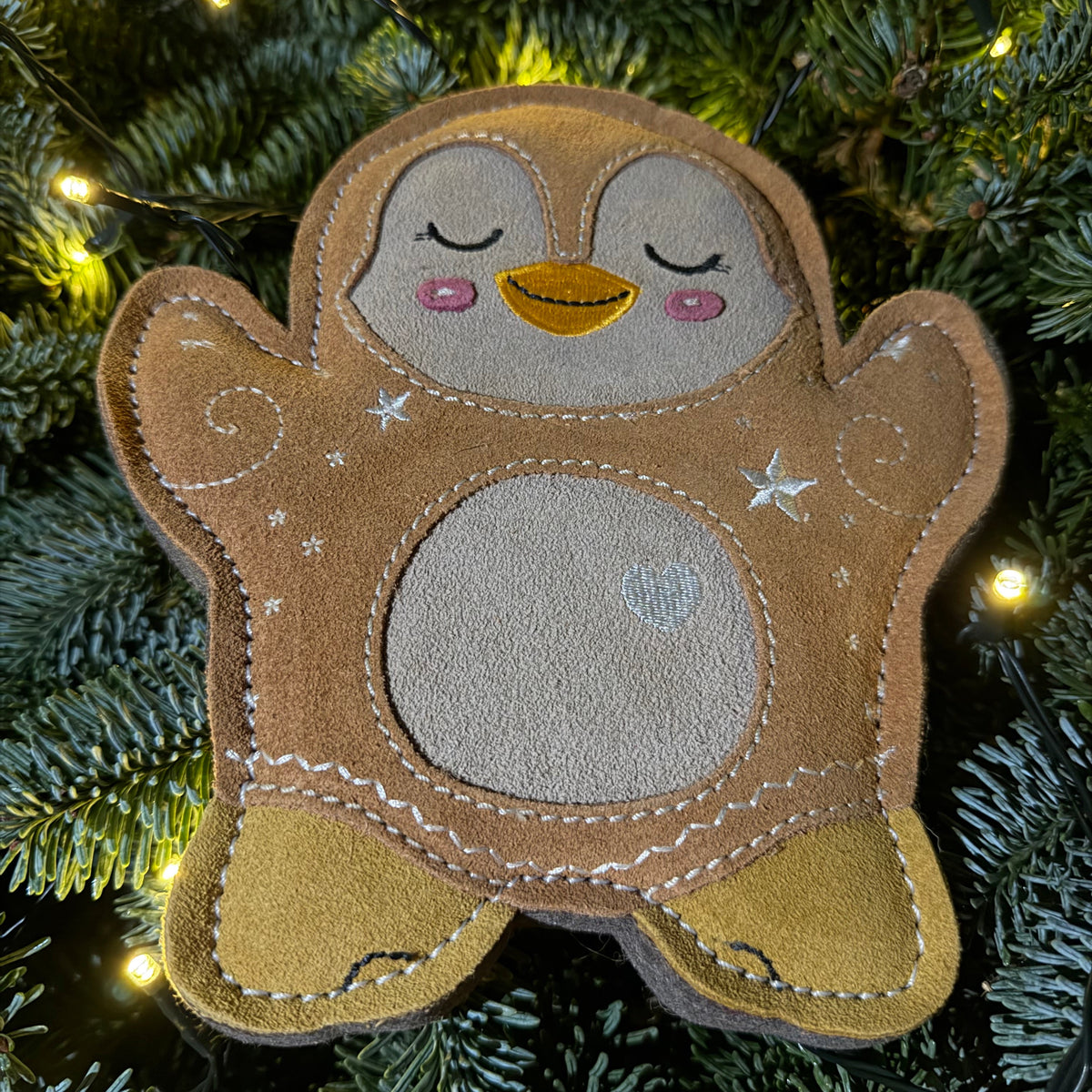 Christmas Poppy the Gingerbread Penguin Tough Dog Toy