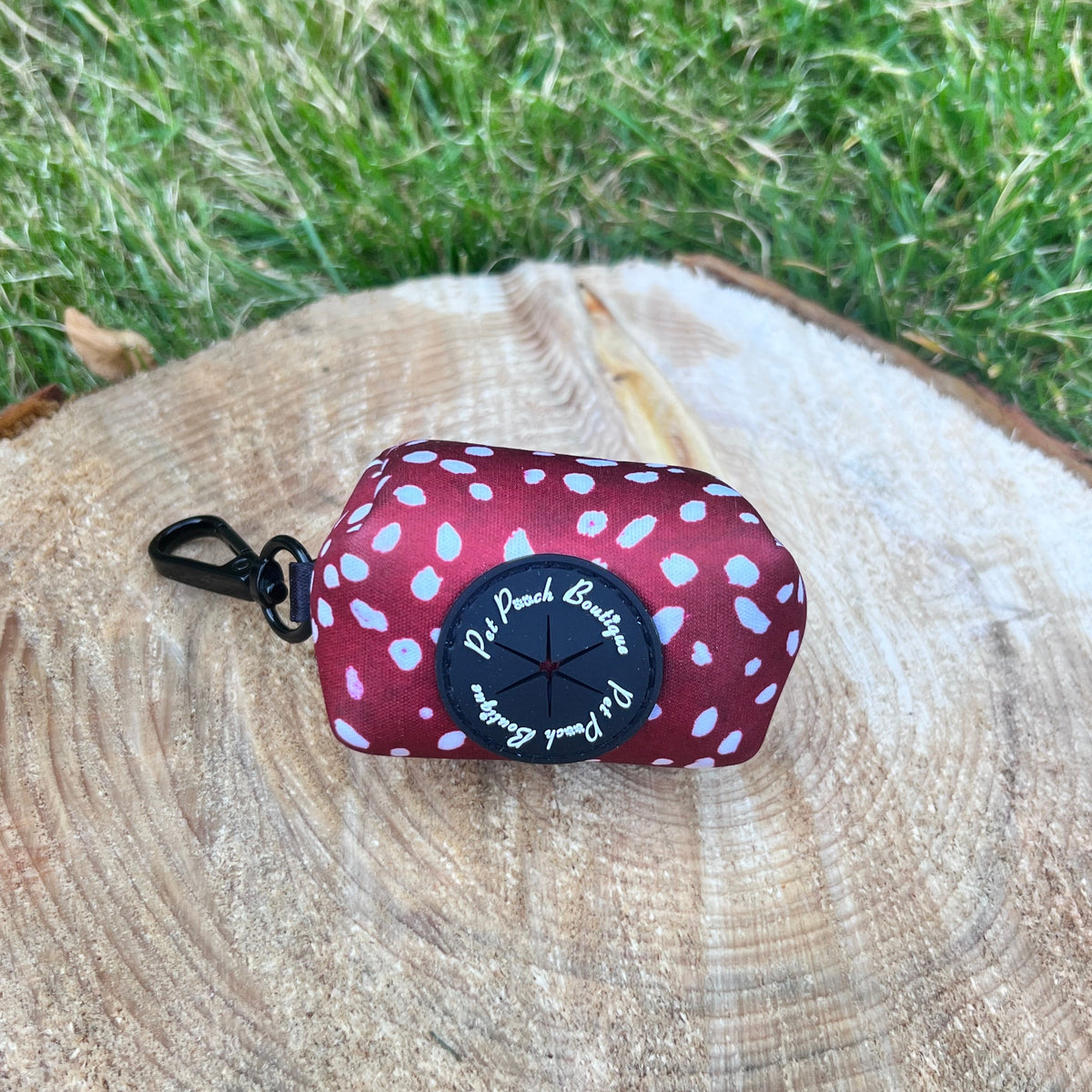 Poppy Toadstool Polkas Dog Poo Bag Holder *Free roll of poo bags - Lakes and Tails