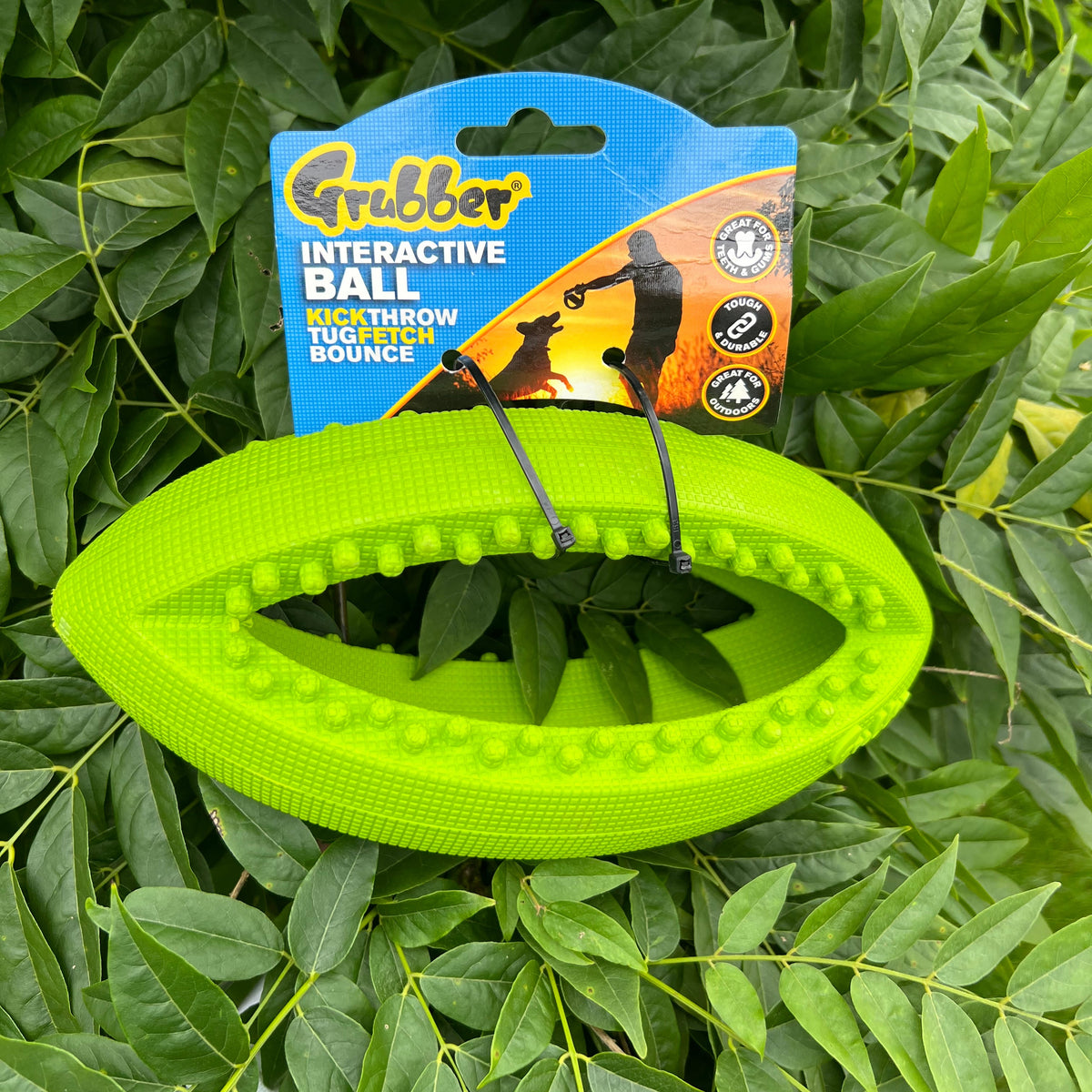 Grubber Tough Large Green Rugby Ball
