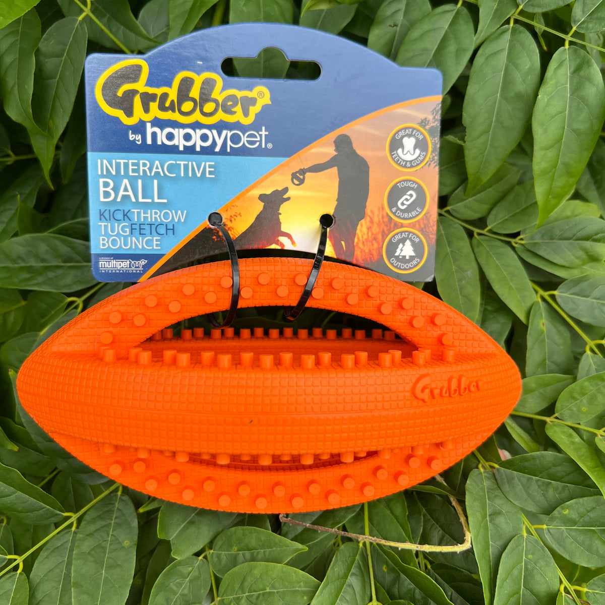 Grubber Tough Mini Orange Rugby Ball