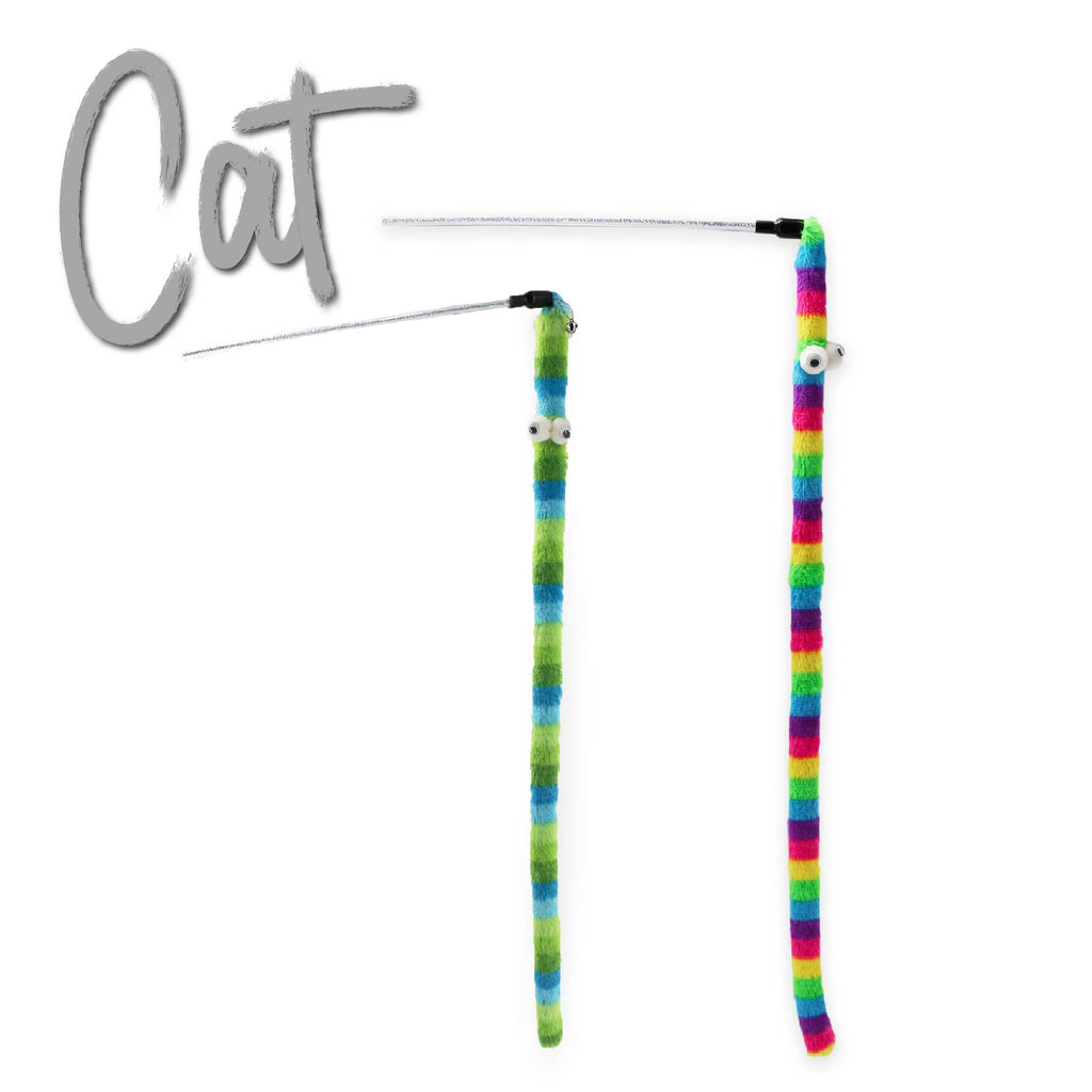 Ancol Wiggle Worm Rainbow Cat Dangler Toy