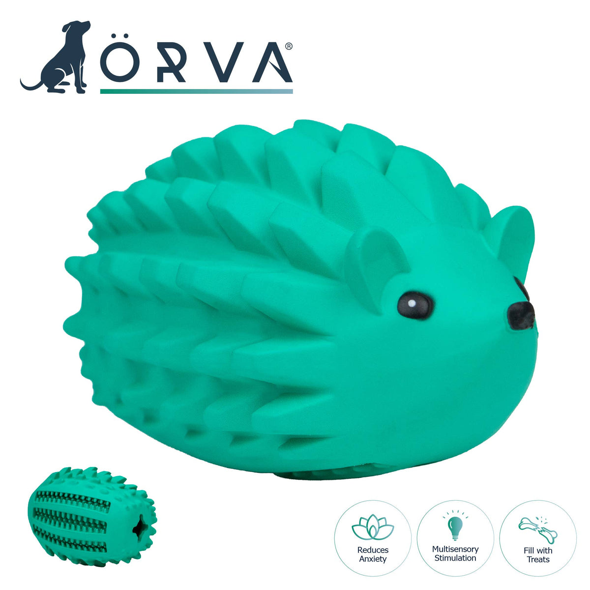 ÖRVA Tuff Stuff Hedgehog Treat Toy - Lakes and Tails